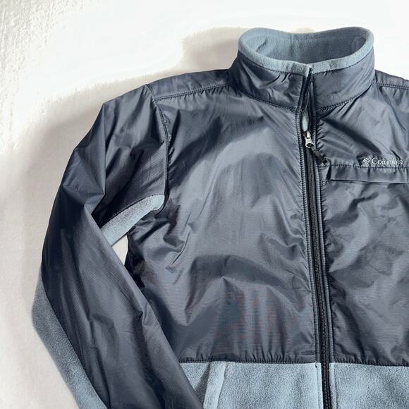 Columbia Sportswear Boys Full Zip Fleece Jacket Size XL Gray Blue Softshell Coat - Picture 3 of 12